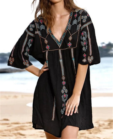 Embroidery Bikini Cover Up